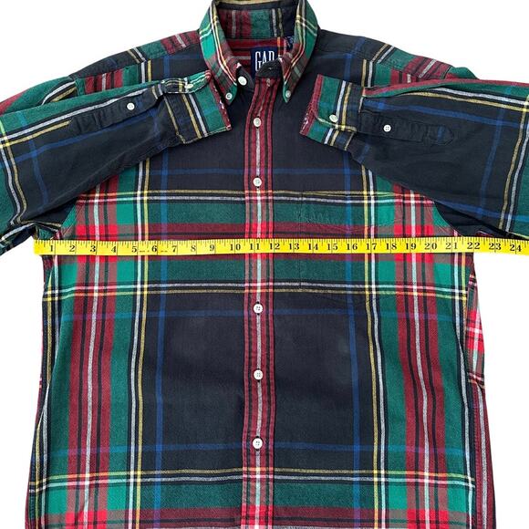 90's Gap Classic Multicolor Tartan PatternPlaid Button Down - Picture 8 of 9